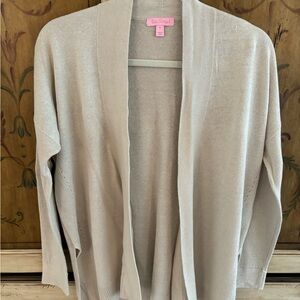 Lilly Pulitzer Cream Open Front Cardigan Size S